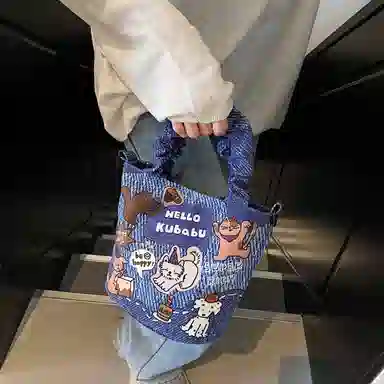 捷朗仕 休闲百搭卡通狗狗 布 手提包 女款 多色