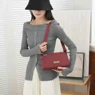 捷朗仕 纯色休闲简约日常通勤时尚百搭 尼龙布 单肩斜挎包 男女同款情侣款 多色