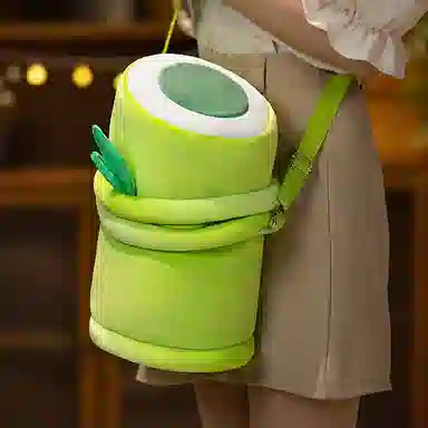 卡威 竹筒熊猫 抱竹抱枕 玩偶 毛绒公仔