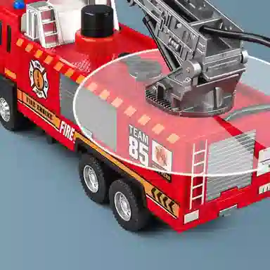 卡威 合金消防车 仿真可喷水灭火洒水消防员玩具车 云梯车 成品模型
