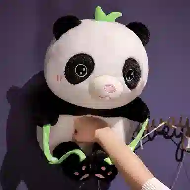 卡威 熊猫抱竹 卷毯毛毯午休盖毯 玩偶 毛绒公仔