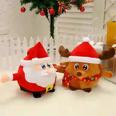 卡威 唱歌圣诞老人 圣诞麋鹿 玩偶 毛绒公仔