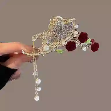 Jianluo Rose Butterfly Hair Clip