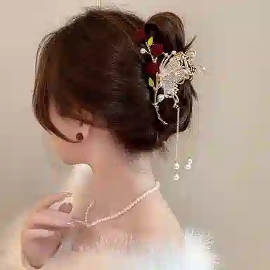Jianluo Rose Butterfly Hair Clip