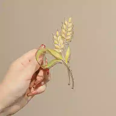 建禄 高级感麦穗简约小清新小众设计优雅气质通勤百搭 合金 发夹 女款