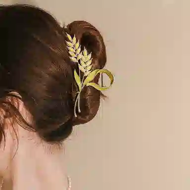 建禄 高级感麦穗简约小清新小众设计优雅气质通勤百搭 合金 发夹 女款