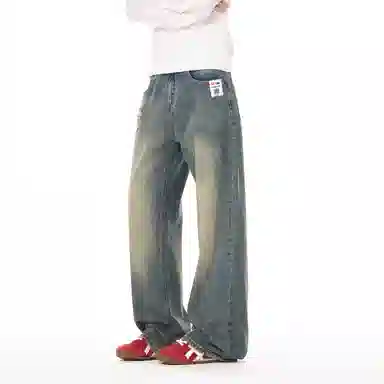 RTVH Vintage Washed Loose Straight Jeans
