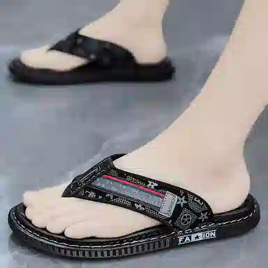 潮泽 舒适外穿 防磨防滑人字拖鞋 男款