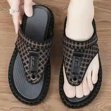 潮泽 时尚潮流 防磨人字拖鞋 男款