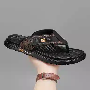 潮泽 时尚潮流经典 防磨人字拖鞋 男款