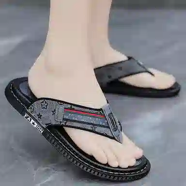 潮泽 舒适外穿 防磨防滑人字拖鞋 男款