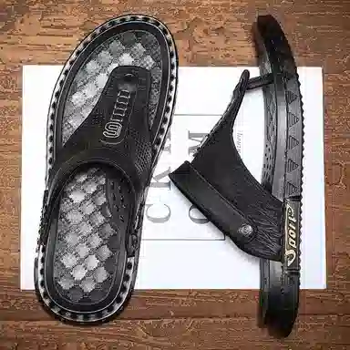 潮泽 通勤百搭 防磨人字拖鞋 男款