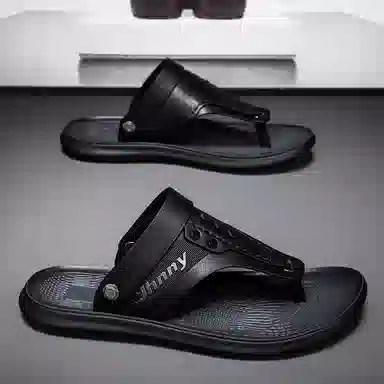 潮泽 简约百搭 舒适日常 车缝线 防臭防磨防滑速干人字拖鞋 男款