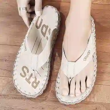 潮泽 简约时尚 防滑人字拖鞋 男款