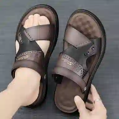 潮泽 超纤皮 舒适外穿 沙滩凉鞋 男女同款