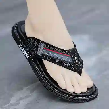 潮泽 舒适外穿 防磨防滑人字拖鞋 男款