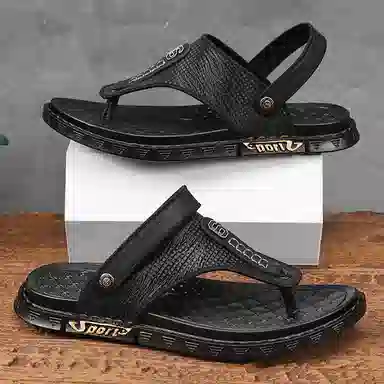 潮泽 通勤百搭 防磨人字拖鞋 男款