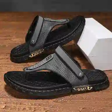 潮泽 通勤百搭 防磨人字拖鞋 男款