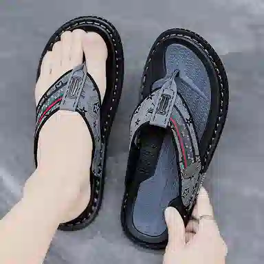 潮泽 舒适外穿 防磨防滑人字拖鞋 男款