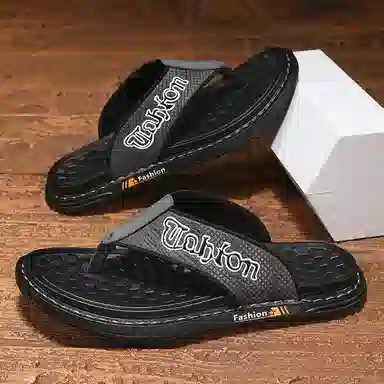 潮泽 简约百搭 车缝线 速干人字拖鞋 男款