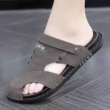 潮泽 合成皮 时尚百搭 沙滩凉鞋 男女同款