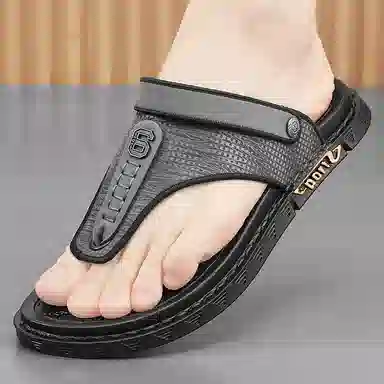 潮泽 通勤百搭 防磨人字拖鞋 男款