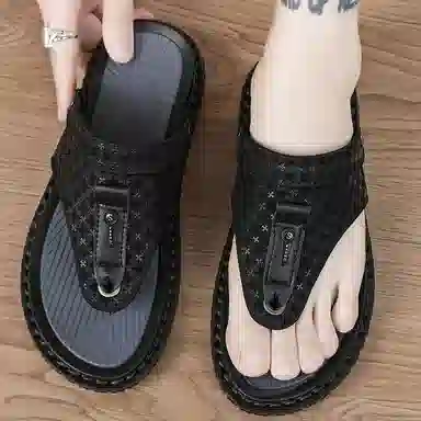 潮泽 时尚潮流 防磨人字拖鞋 男款