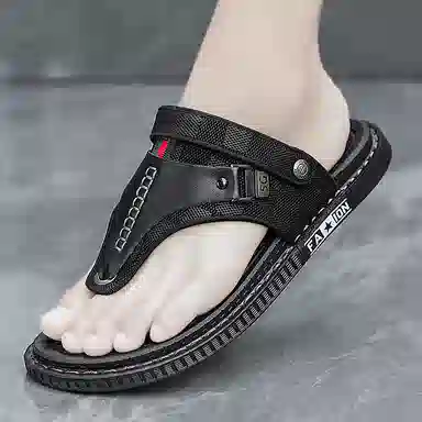 潮泽 休闲时尚 防磨防滑人字拖鞋 男款