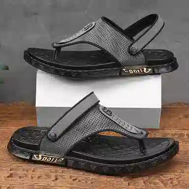 潮泽 通勤百搭 防磨人字拖鞋 男款