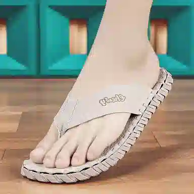 潮泽 简约时尚 防滑人字拖鞋 男款