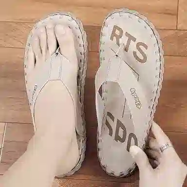 潮泽 简约时尚 防滑人字拖鞋 男款