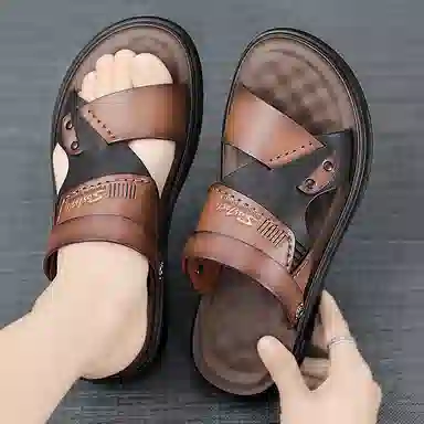 潮泽 超纤皮 舒适外穿 沙滩凉鞋 男女同款