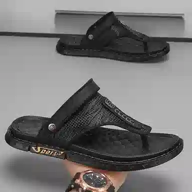 潮泽 通勤百搭 防磨人字拖鞋 男款