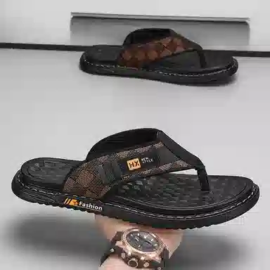 潮泽 时尚潮流经典 防磨人字拖鞋 男款