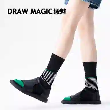 缎魅 假两件设计堆堆袜中筒袜 女款