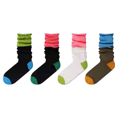 缎魅 撞色堆堆袜长筒袜 女款