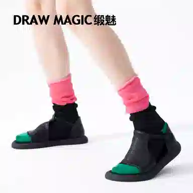 缎魅 撞色堆堆袜长筒袜 女款