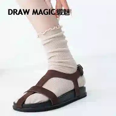 缎魅 无骨分趾木耳边中筒袜 女款