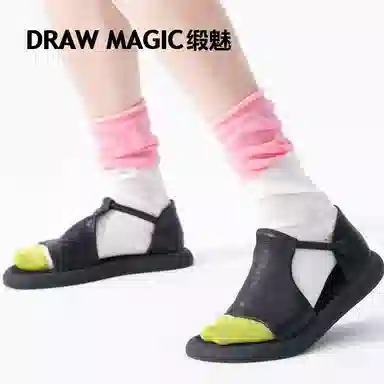 缎魅 撞色堆堆袜长筒袜 女款