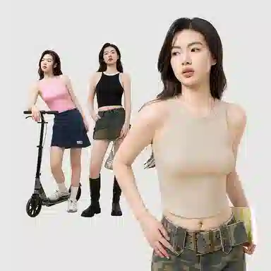 有棵树 工字螺纹短款背心 女款