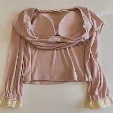 莫代尔 气质时尚百搭个性休闲简洁长袖长裤自带胸垫防凸点家居服可外穿女士睡衣套装 女款