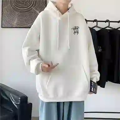 莫代尔 秋冬个性慵懒百搭嘻哈风加大加宽连帽卫衣打底衣 男女同款