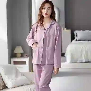 莫代尔 舒适柔软亲肤细腻轻盈透气个性百搭长袖长裤家居服可外穿睡衣套装 女款