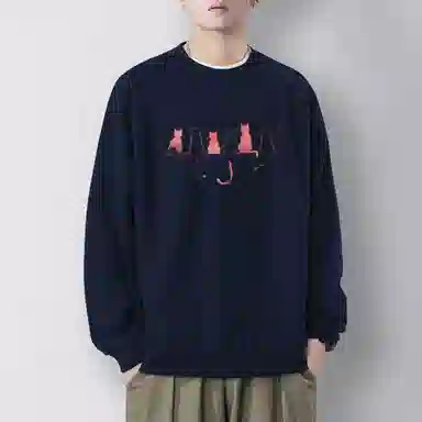 莫代尔 秋冬遮肉显瘦嘻哈潮流大码舒适街头风长袖卫衣打底衣 男女同款