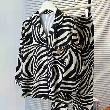 莫代尔 春秋季宽松显瘦个性舒适柔软亲肤细腻时尚百搭长袖长裤家居服可外穿睡衣套装 女款