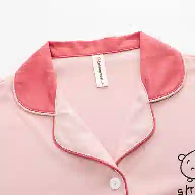 莫代尔 春秋季韩版休闲简洁百搭翻领开衫气质时尚个性家居服可外穿睡衣套装 女款