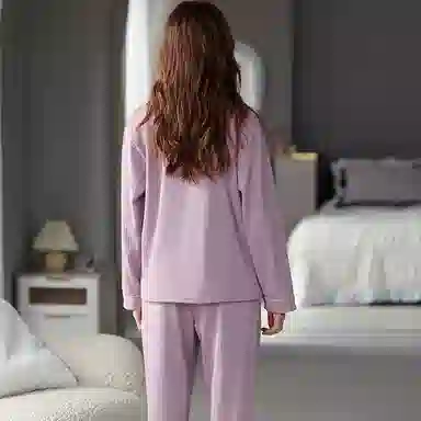 莫代尔 舒适柔软亲肤细腻轻盈透气个性百搭长袖长裤家居服可外穿睡衣套装 女款