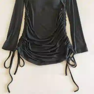 莫代尔 韩版休闲简约舒适轻柔细腻长袖裙宽松显瘦自带胸垫防凸点家居裙睡裙 女款