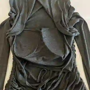 莫代尔 韩版休闲简约舒适轻柔细腻长袖裙宽松显瘦自带胸垫防凸点家居裙睡裙 女款