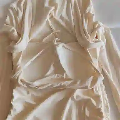 莫代尔 韩版休闲简约舒适轻柔细腻长袖裙宽松显瘦自带胸垫防凸点家居裙睡裙 女款